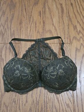 Victoria's Secret Pink The Date Lace Racerback Front Clasp Push Up Bra 36D